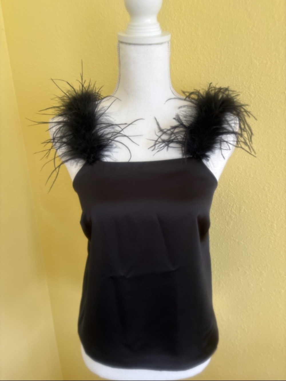 NWT Versona Black Satin Camisole Top